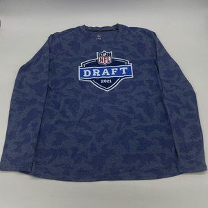 Michael Strahan Shirt Mens XL 2021 NFL Draft Cleveland Blue Camo MSX LS Cotton